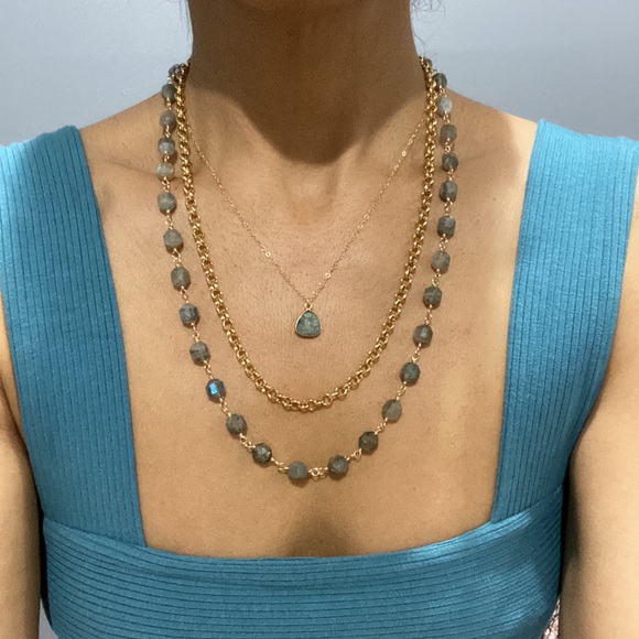 Layered Labrodorite necklace - Picture 4 of 8